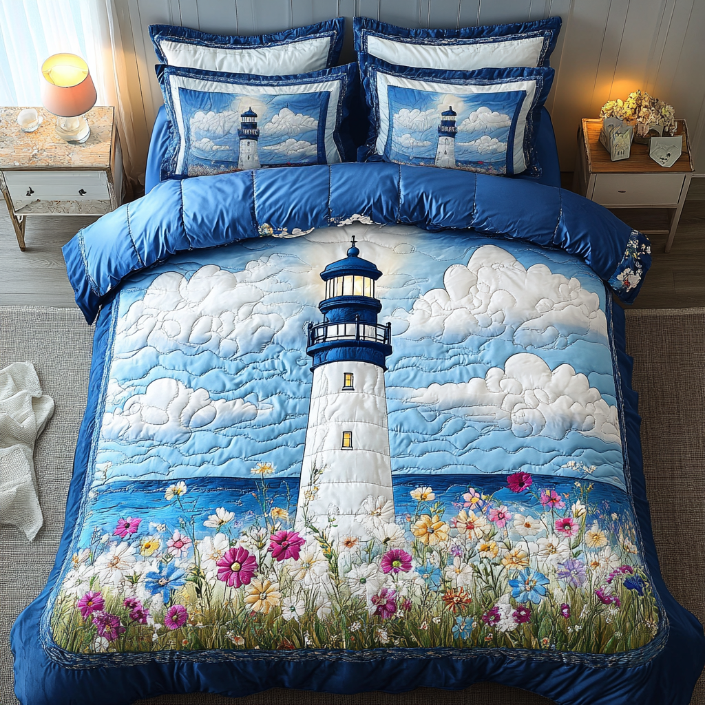 Lighthouse Spark Quilted Bedding Set Bed Room Decoration Unique Lighthouse Gifts