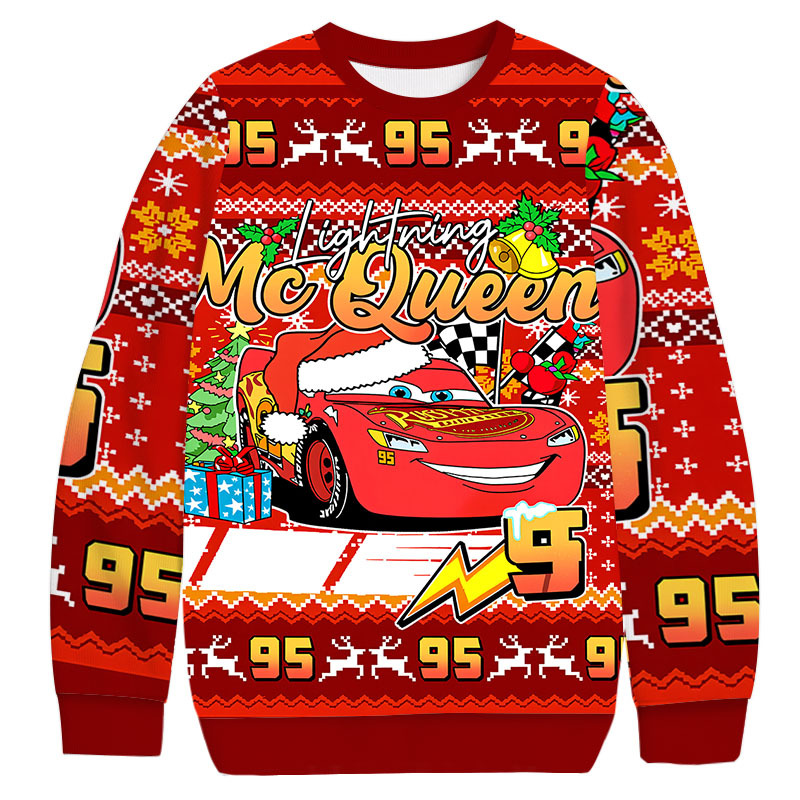 Lightning McQueen Christmas Ugly Sweatshirt Funny Christmas Holiday Sweater Gift Ideas