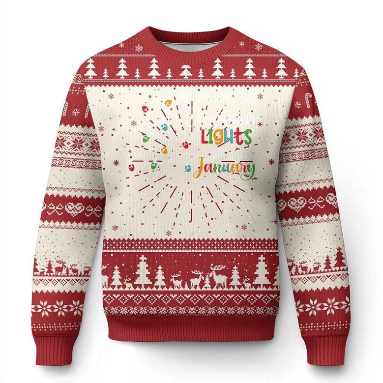 Lights January Ugly Holiday Sweater Cute Jumper Christmas Gifts For Family