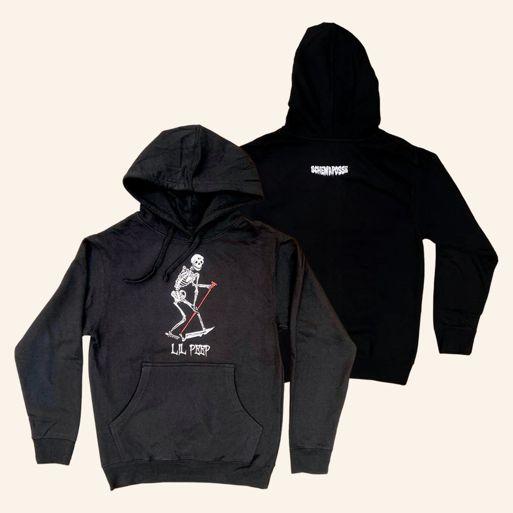 Lil Peep Merch Black OG Skeleton Hoodie Gift Ideas For Rapper Fans
