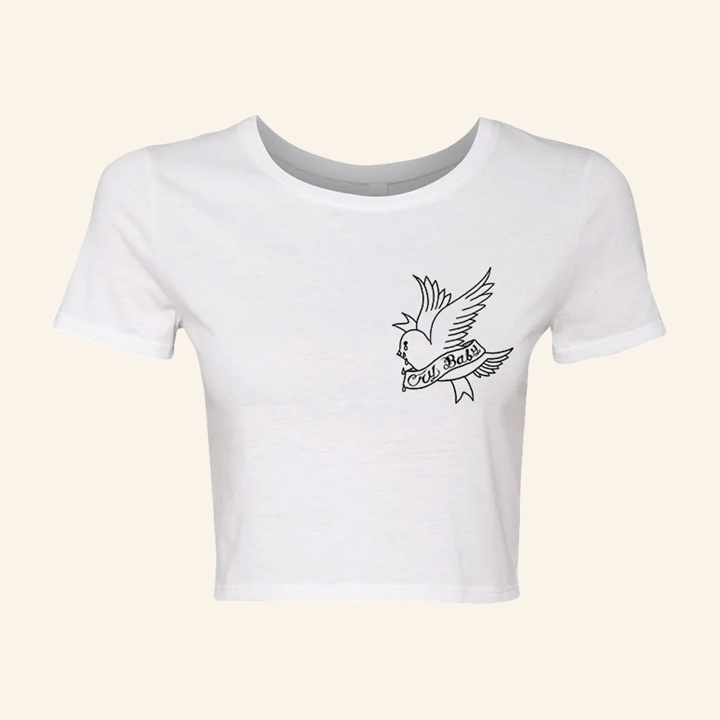 Lil Peep Merch Crybaby Cropped T-Shirt Birthday Gift For Sister Lil Peep Merch Crybaby Cropped T-Shirt Birthday Gift For Sister