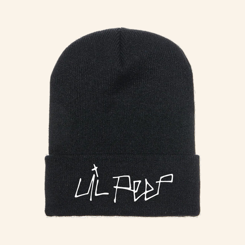 Lil Peep Merch Lil Peep Logo Beanie Black Gift Ideas For Rapper Fans