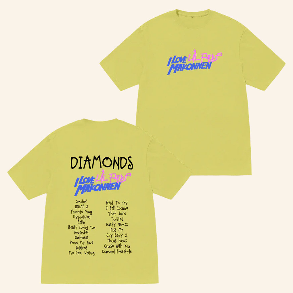 Lil Peep Merch Lil Peep x ILoveMakonnen DIAMONDS T-Shirt Present For Husband Lil Peep Merch Lil Peep x ILoveMakonnen DIAMONDS T-Shirt Present For Husband
