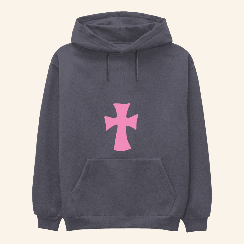 Lil Uzi Vert Merch LUV Pink Cross Hoodie Birthday Ideas For Besties