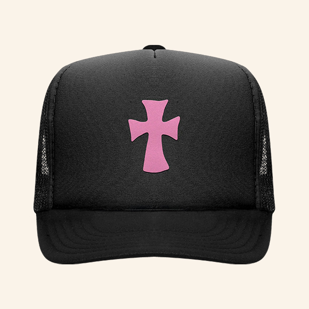 Lil Uzi Vert Merch LUV Pink Cross Trucker Hat Gifts For Rapper Fans