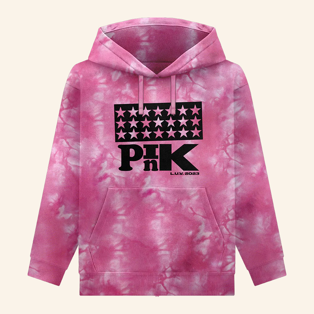 Lil Uzi Vert Merch Pink LUV Tie Dye Hoodie Gifts Ideas For Rap Lovers