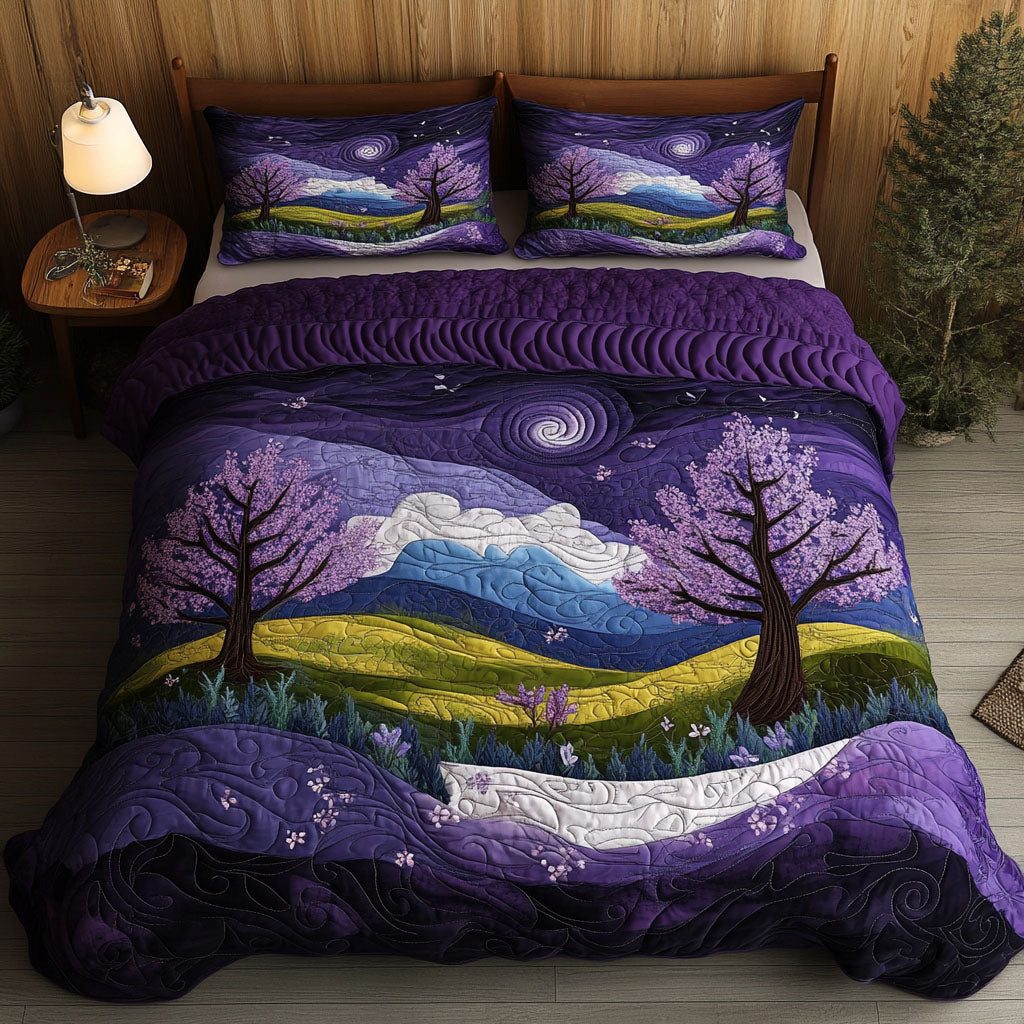 Lilac Sunset Quilted Bedding Set Purple Bedroom Ideas Christmas Presents For Her