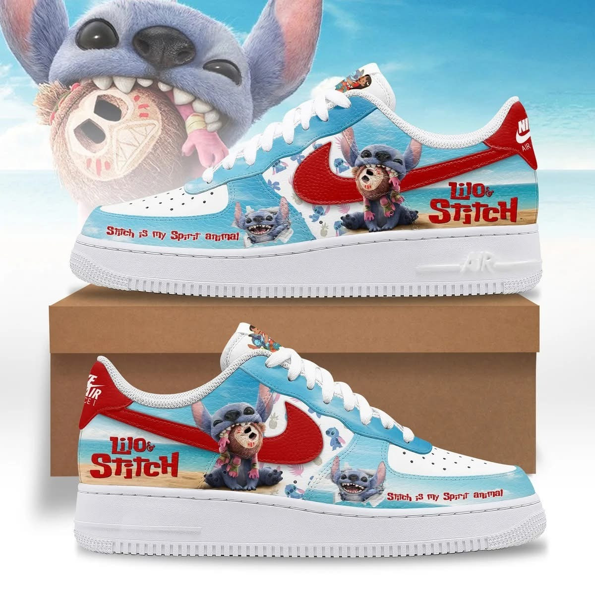Lilo And Stitch Is My Spirit Animal Air Force 1 Shoes Merchandise Gifts For Stitch Lovers
