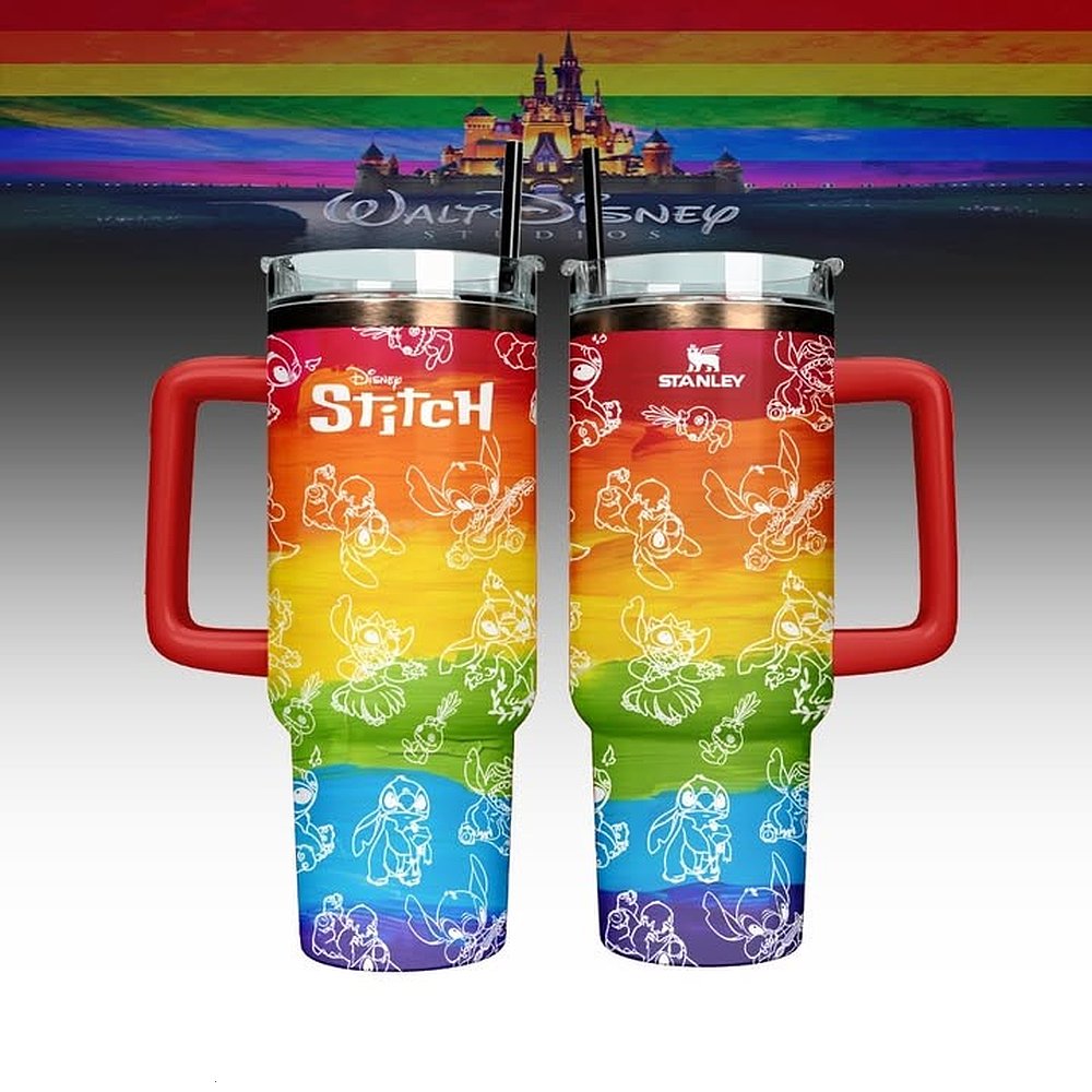 Lilo And Stitch Pride Month Stanley Tumbler Cartoon Design Best Gift For Fans Supporters