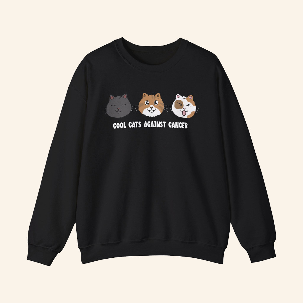 Lilsimsie Merch Lilsimsie Cool Cats Against Cancer Sweatshirt Birthday Gift For Her
