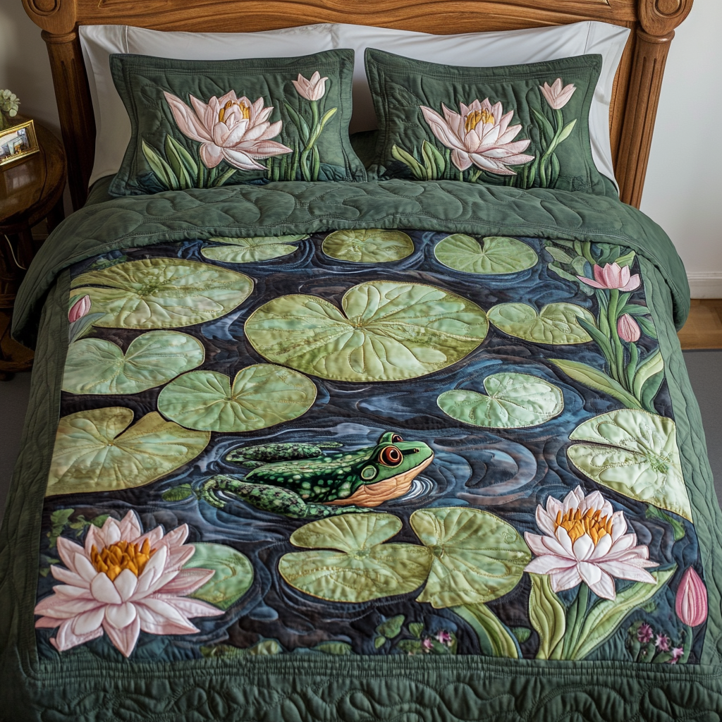 Lily Dream Quilted Bedding Set Best Comforter Sets Funny Frog Gifts