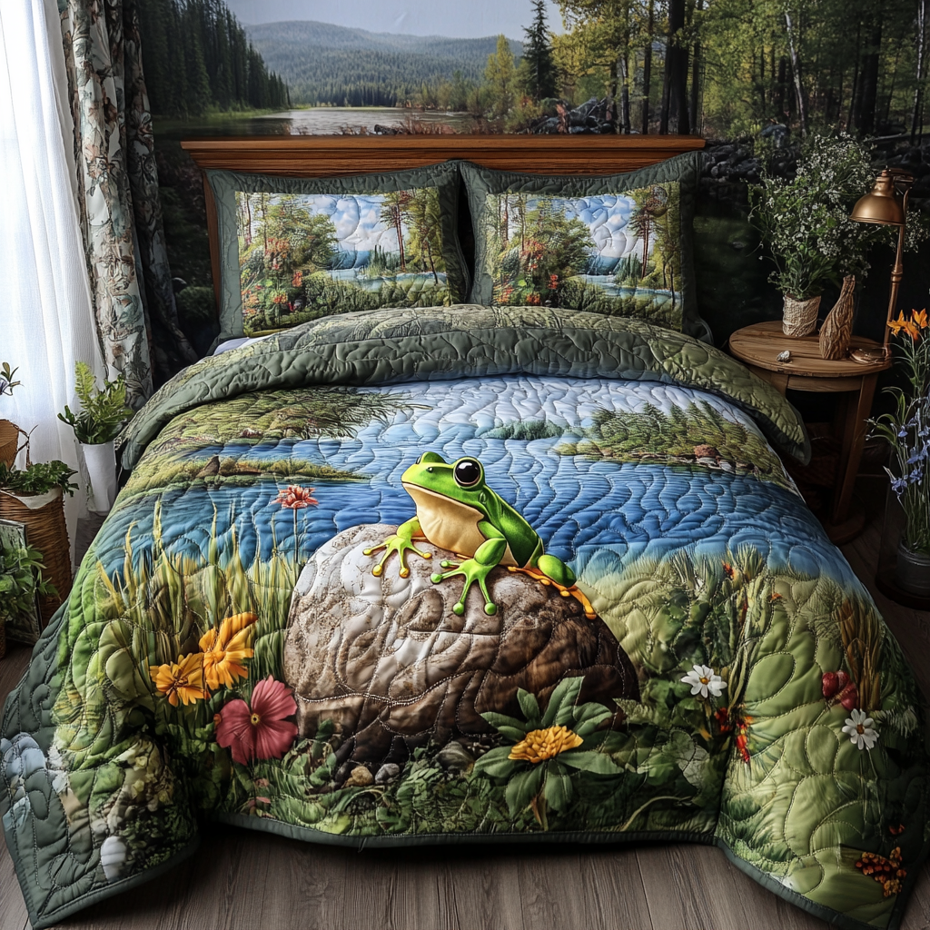 Lily Dreams Quilted Bedding Set Bed Decor Ideas Cute Frog Gifts Merchandise