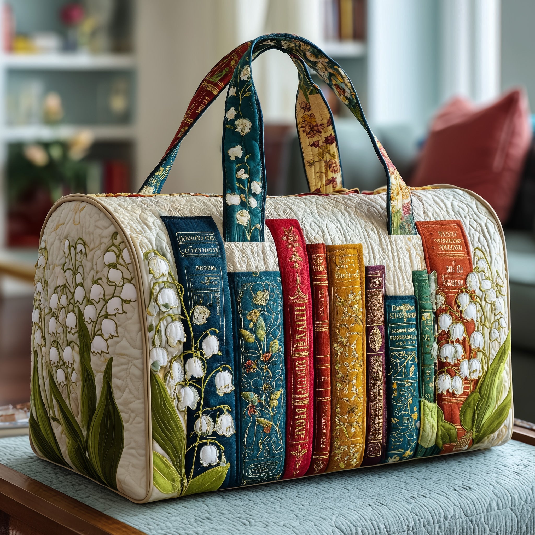 Lily Library Quilted Duffle Bag For Outdoor Activities