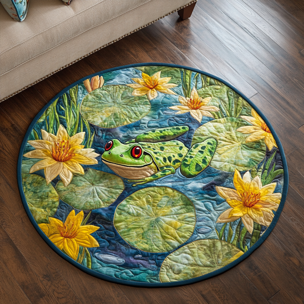 Lily Lounge Quilted Round Mat Entryway Design Ideas Funny Frog Gifts