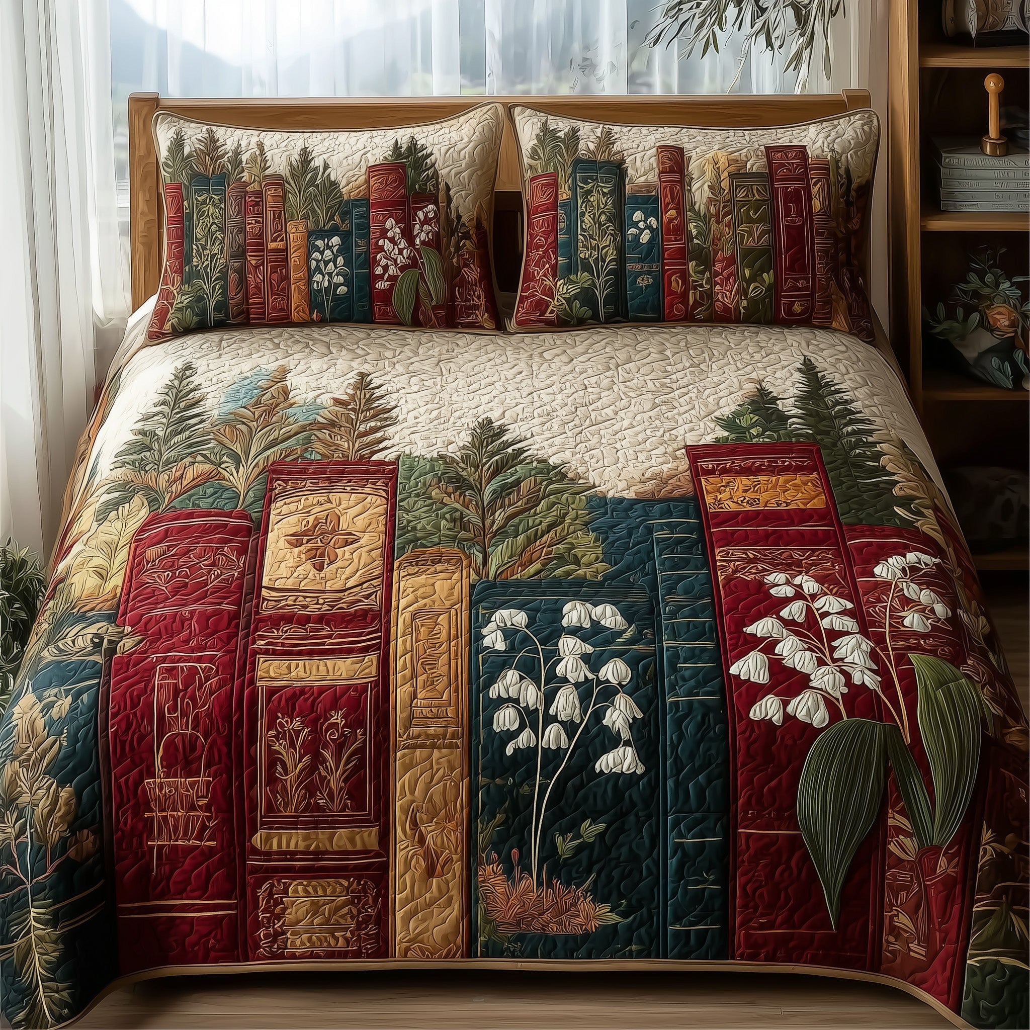Lily Of The Valley Bookworm Quilted Bedding Set Duvet Cover Bedspread Best Womens Xmas Gifts 2025
