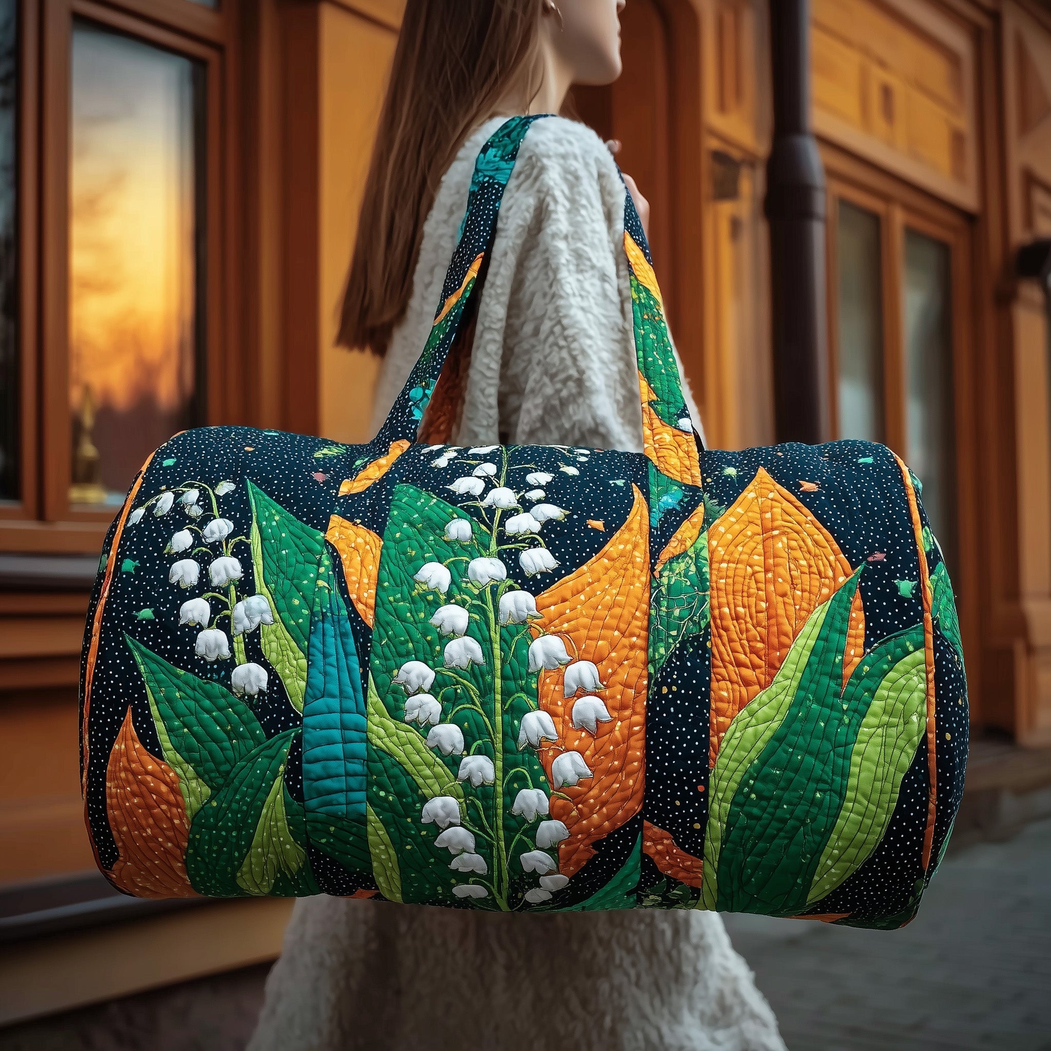 Lily Of The Valley Quilted Duffle Bag Durable And Lightweight