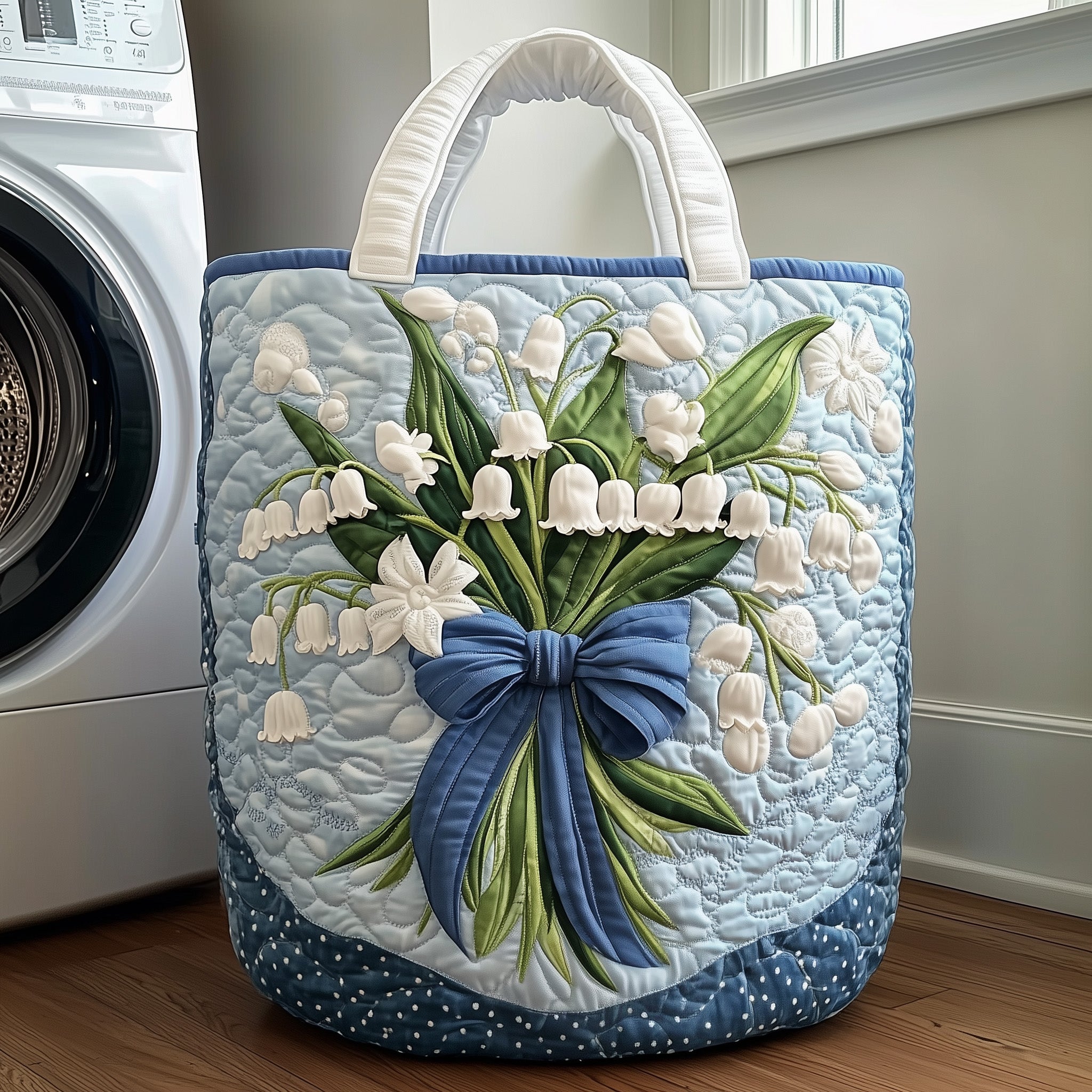 Lily Of The Valley Quilted Laundry Basket Graduation Merch Gift