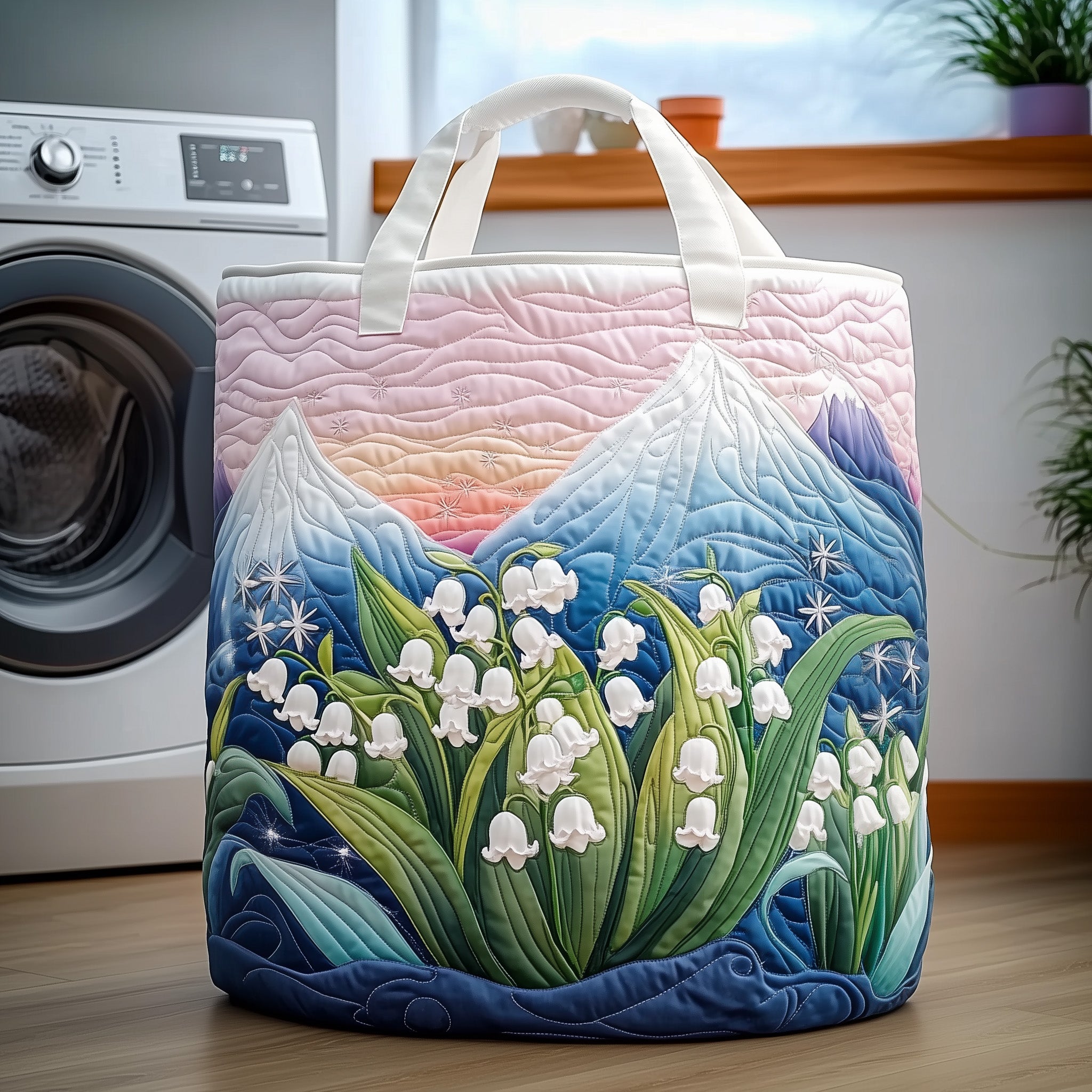 Lily Of The Valley Quilted Laundry Basket Merch For Kids