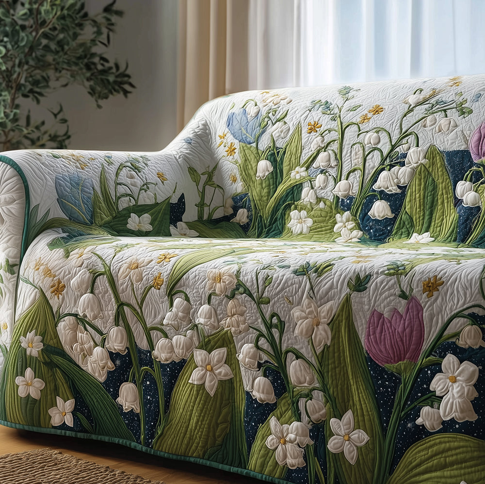Lily of The Valley Quilted Sofa Cover Living Room Decor Ideas Grandparent Christmas Gifts