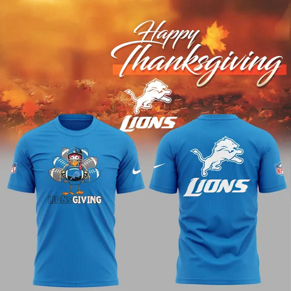 Limited Edition Detroit Lions Happy Thanksgiving Day T-Shirt