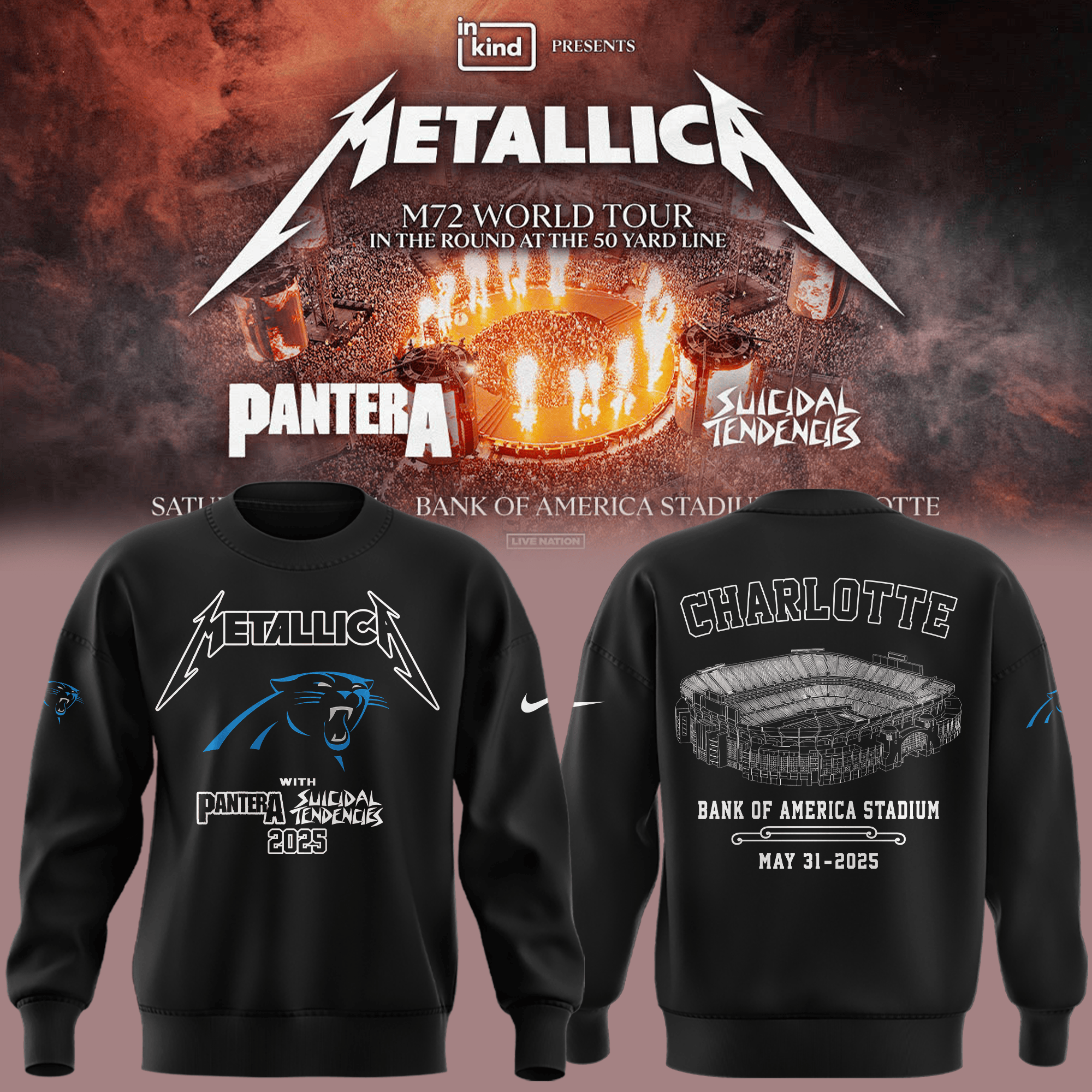 Limited Edition M72 World Tour X Carolina Panthers Black Sweat 2025 Football Fan Gift Ideas