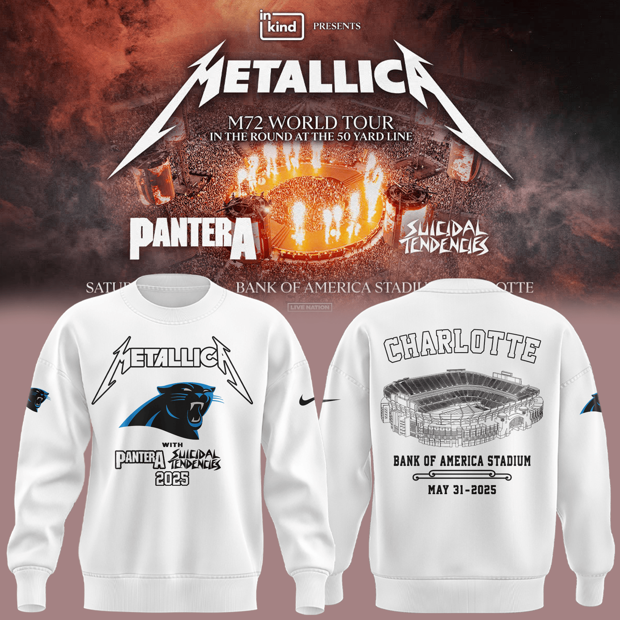 Limited Edition M72 World Tour X Carolina Panthers Sweat 2025 Presents For Football Fans