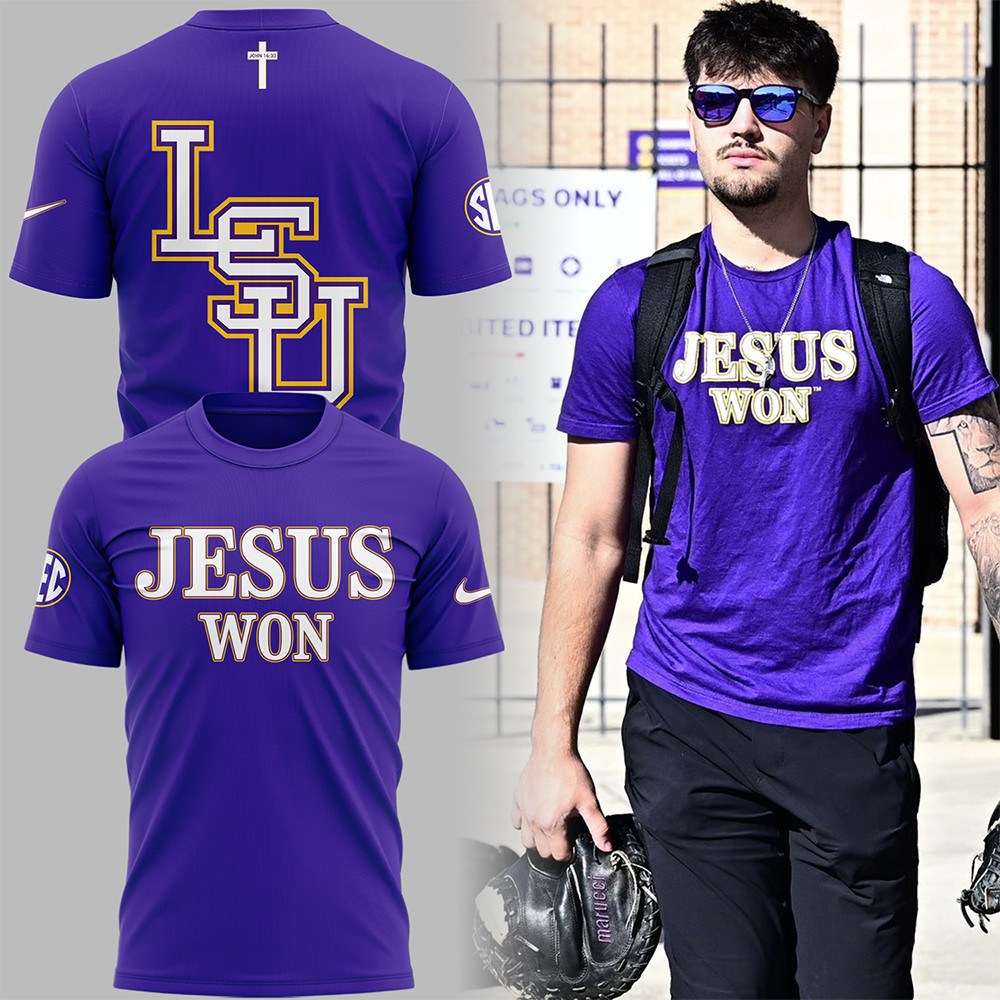 Limited Edition Tigers JESUS WON Purple TShirt 2025