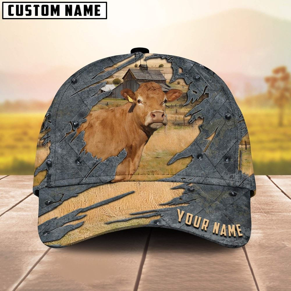 Limousin Customized Name Cap Farm Cap Farmer Baseball Cap Gift For Farmer