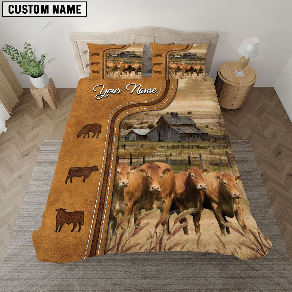 Limousin On The Farm Personalized Name Bedding Set Farm Bedding Set Couple Gifts
