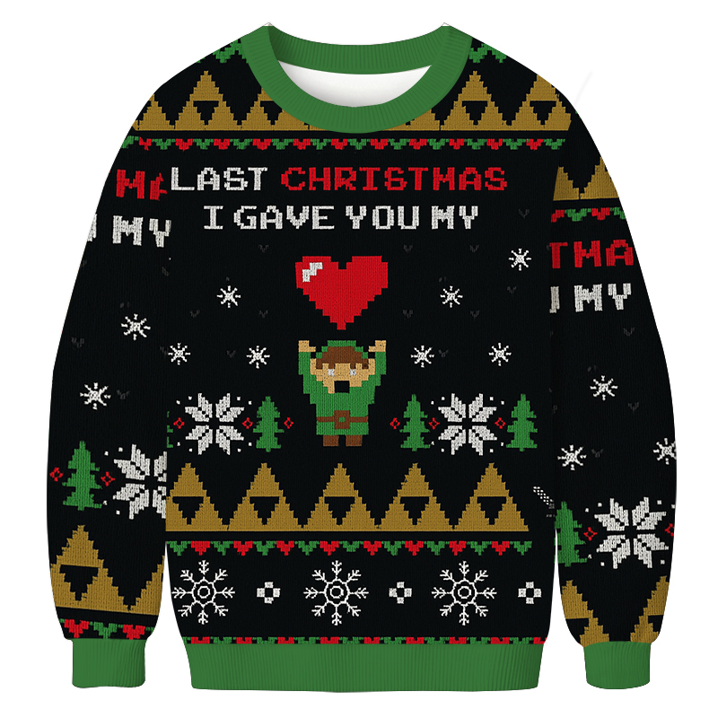 Link To My Heart Zelda Christmas Ugly Sweatshirt Holiday Lounge Wear Top Gift Ideas