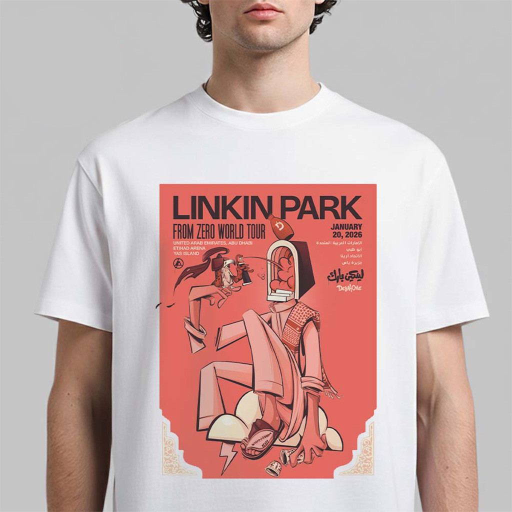 Linkin Park From Zero World Tour 2026 Abu Dhabi Poster At Etihad Arena Yas Island On January Shirt