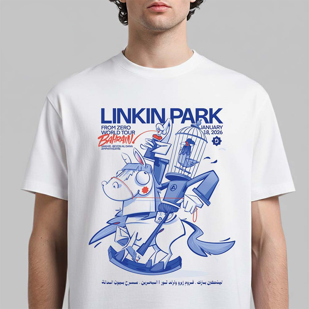 Linkin Park From Zero World Tour Sakhir Bahrain 2026 Venue Poster At Beyon Al Dana Amphitheatre On January Shirt