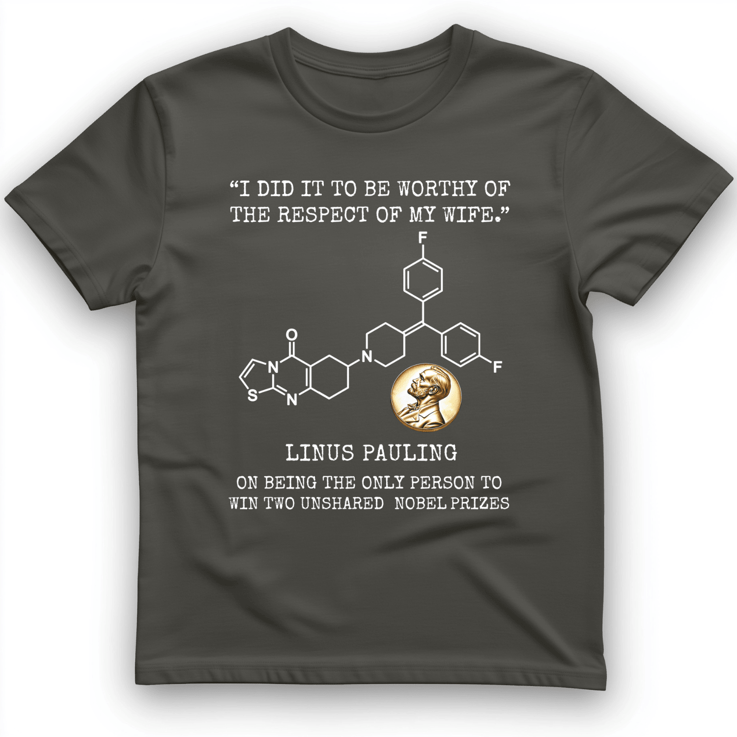Linus Pauling Graphic T-Shirt Vitamin C Molecule Shirt Chemistry Themed Gifts