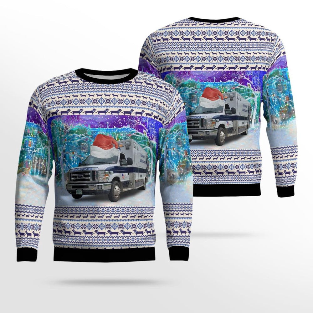 Linwood Ambulance Service Woodstock New Hampshire Christmas AOP Ugly Sweater Christmas Unisex Sweaters Gift For Christmas