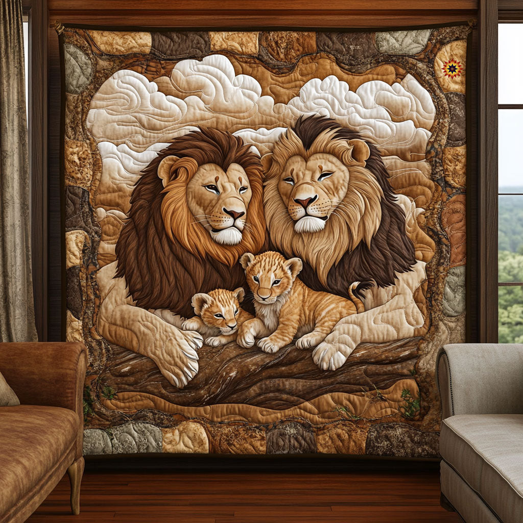 Lion Family Holiday Xmas Quilt Blanket Top Gifts To Daughter From Mom