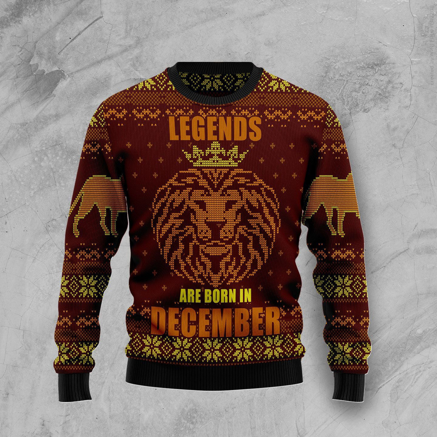 Lion Legends December Ugly Christmas Sweater Animal Christmas Sweater Lion Lover Xmas Gifts