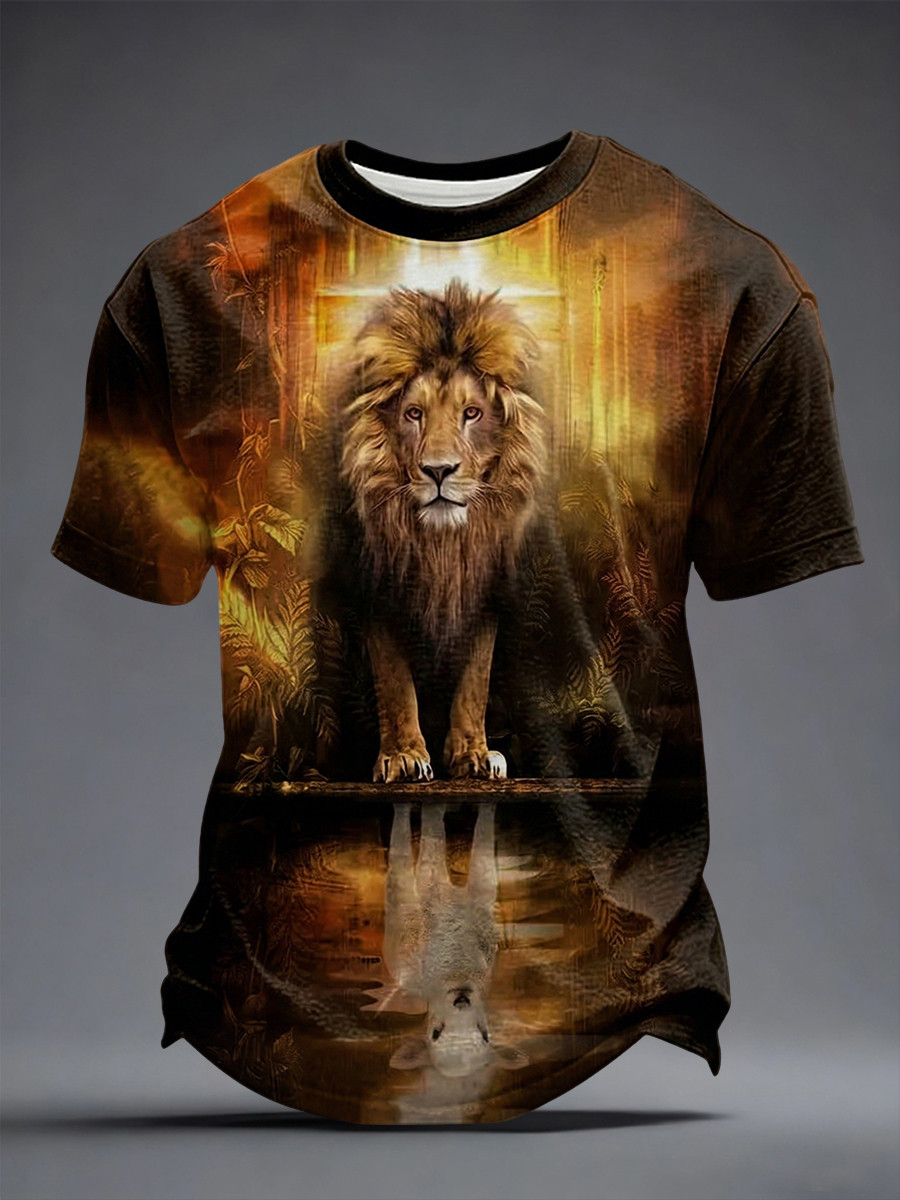 Lion Of Judah Christian T-Shirts Walk By Faith Religious Clothing Dad Gift