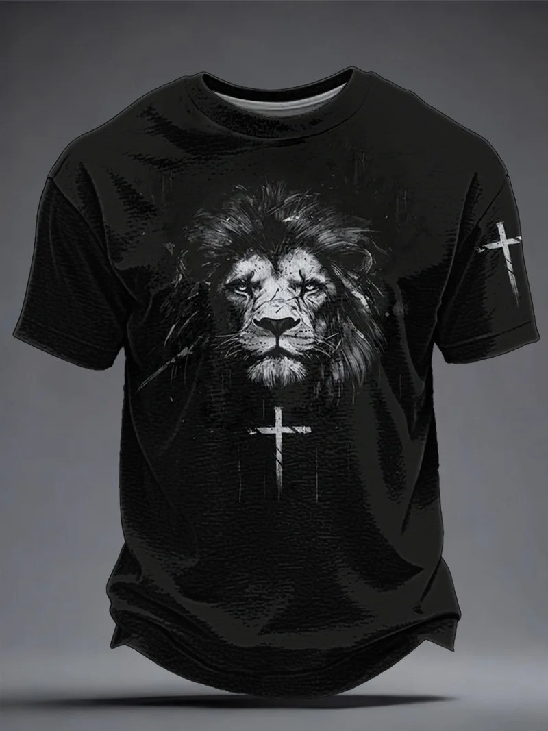 Lion Of Judah T-Shirt Christian Cross Faith Apparel Best Gift For Believers