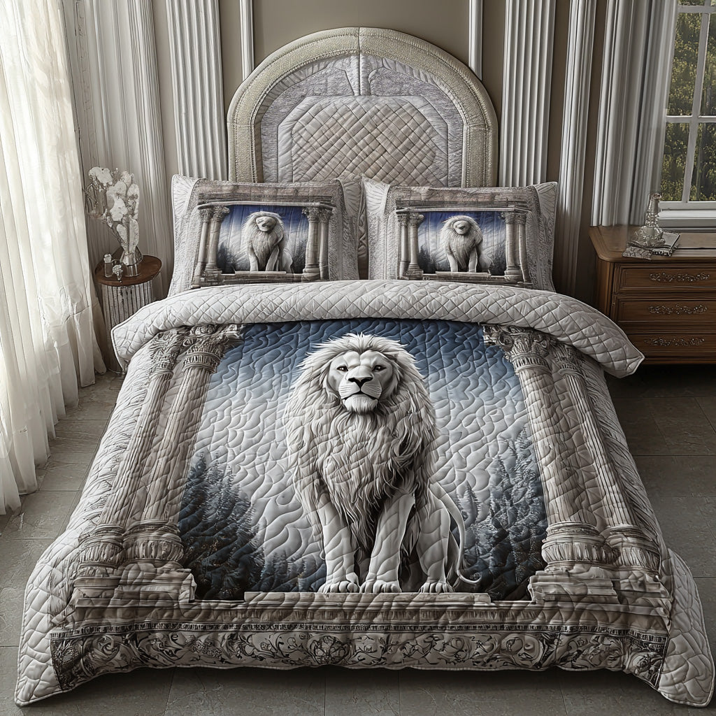 Lion Path Quilted Bedding Set Best Bed Sheet Set Christmas Presents For Lion Lovers