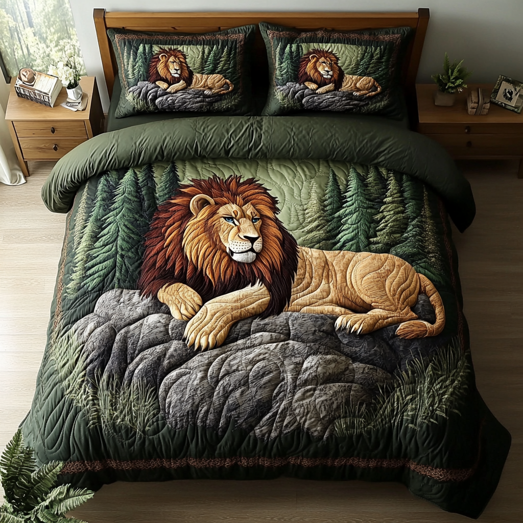 Lion Pride Quilted Bedding Set Best Comforter Sets Best Presents For Lion Lovers Birthday