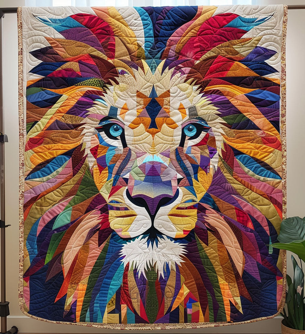 Lion Pride Quilted Blanket Lion Unique Throw Blankets