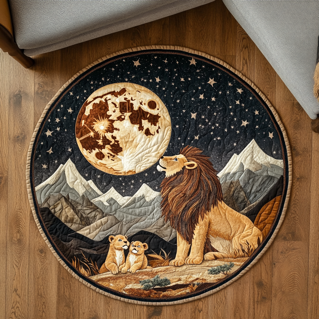 Lion Pride Quilted Round Mat Front Door Entryway Ideas Presents For Lion Lovers