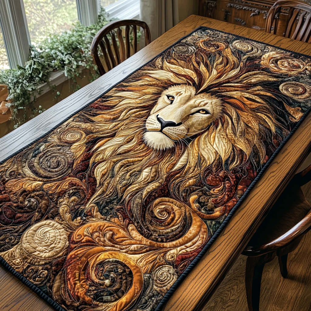 Lion Pride Quilted Table Runner Dining Table Decor Lion Themed Gifts