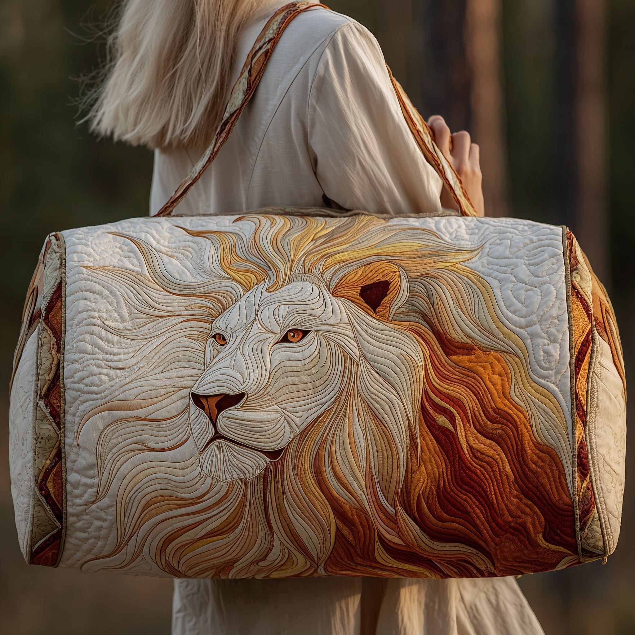 Lion Quilted Duffle Bag Father's Day Gift Idea