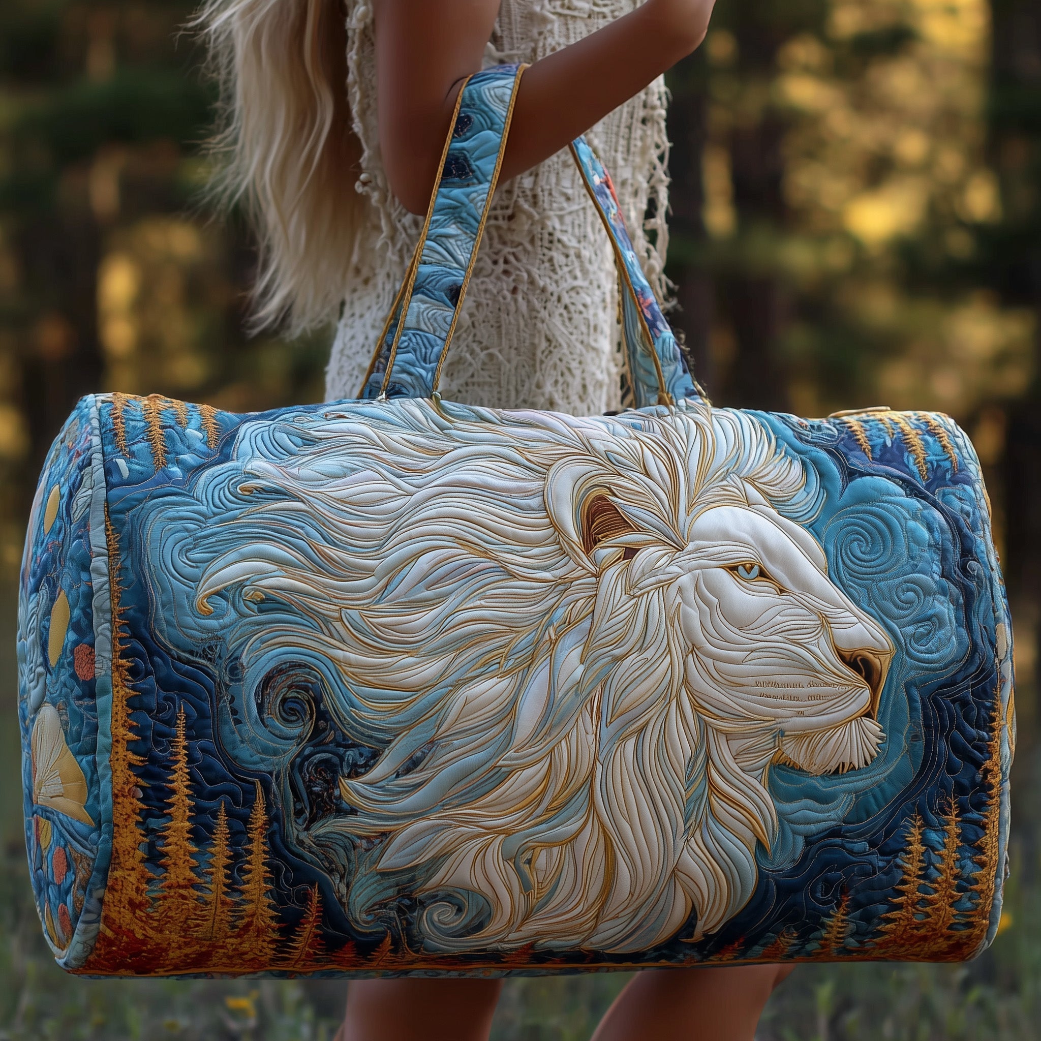 Lion Quilted Duffle Bag Graduation Gift Idea