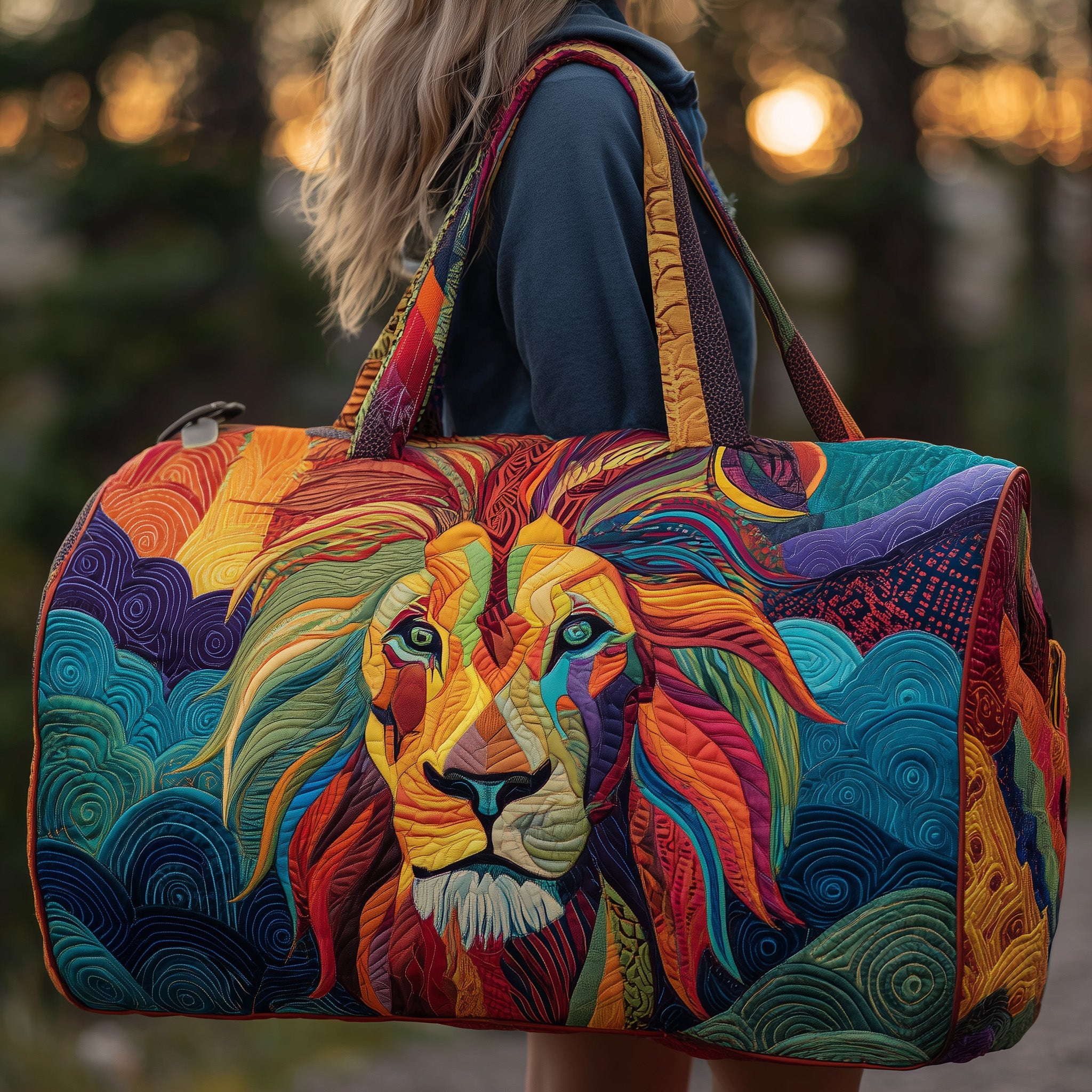 Lion Quilted Duffle Bag Independence Day Gift Idea