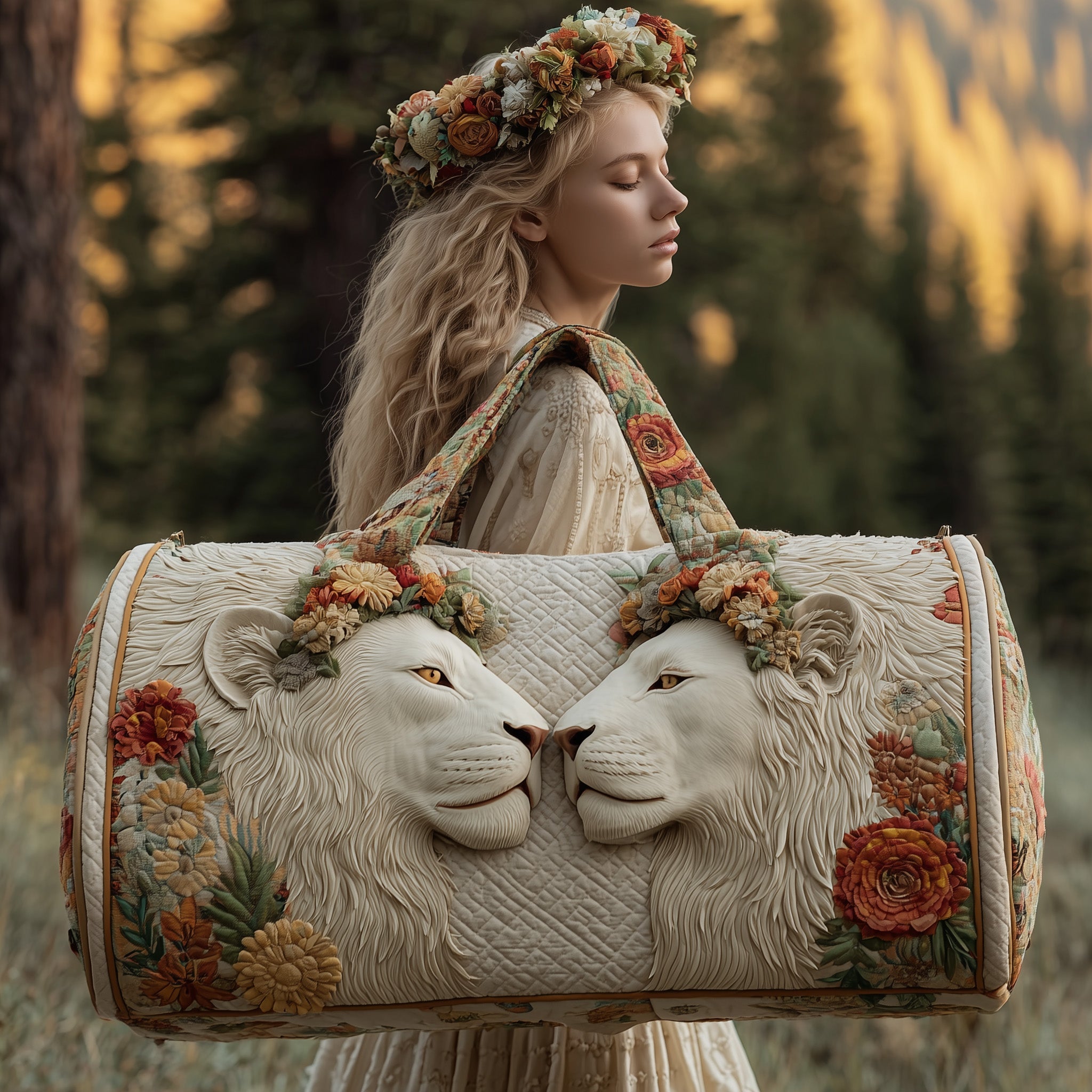 Lion Quilted Duffle Bag Mother's Day Gift Idea