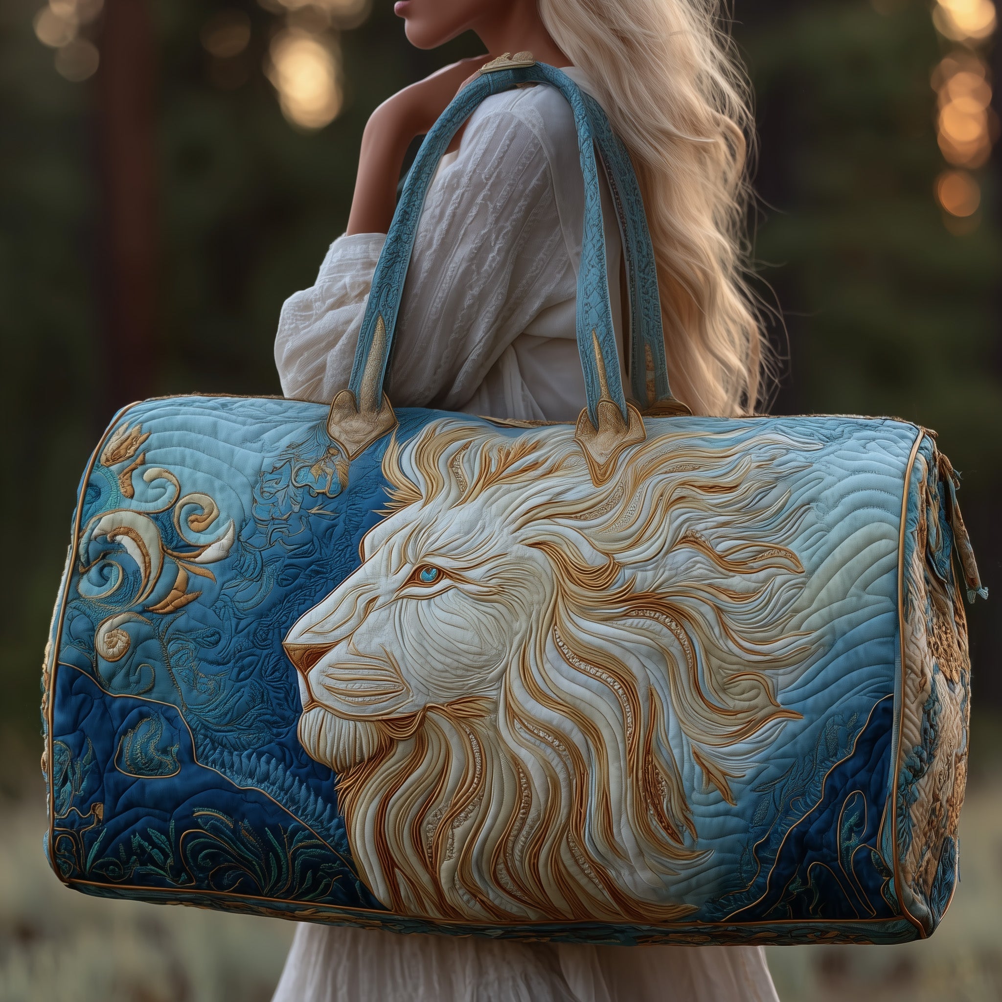 Lion Quilted Duffle Bag Summer Vacation Essential