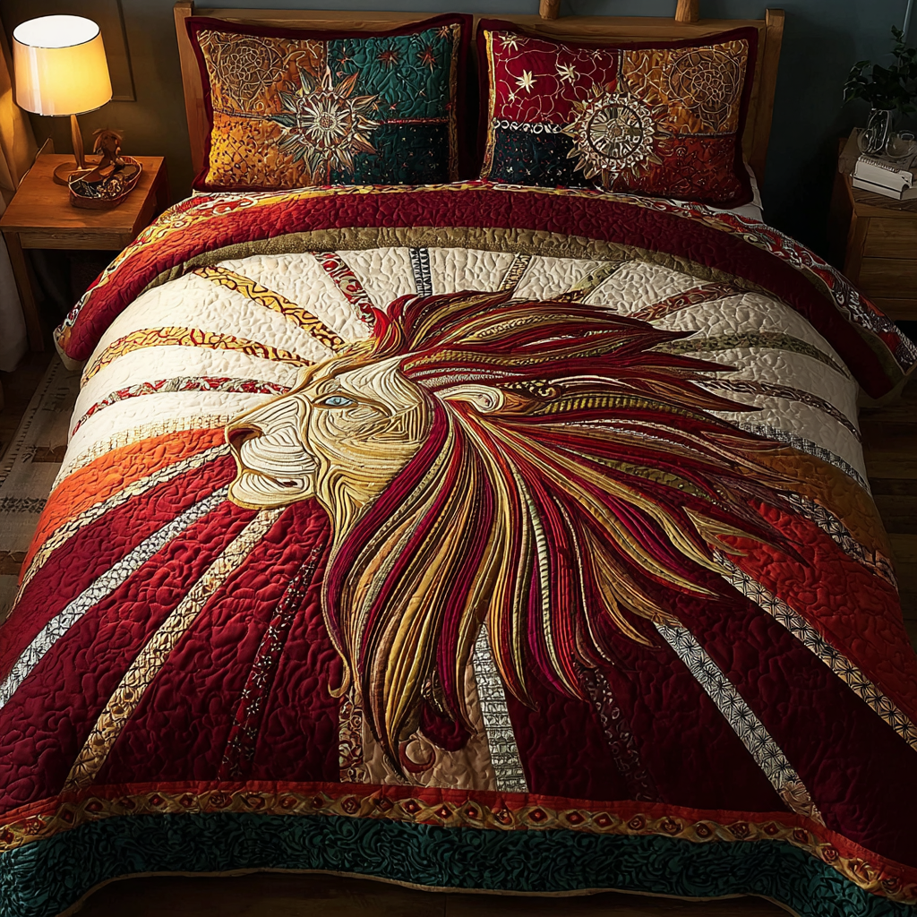 Lion Roar Quilted Bedding Set Bedroom Decorations Lion Lover Gift Ideas