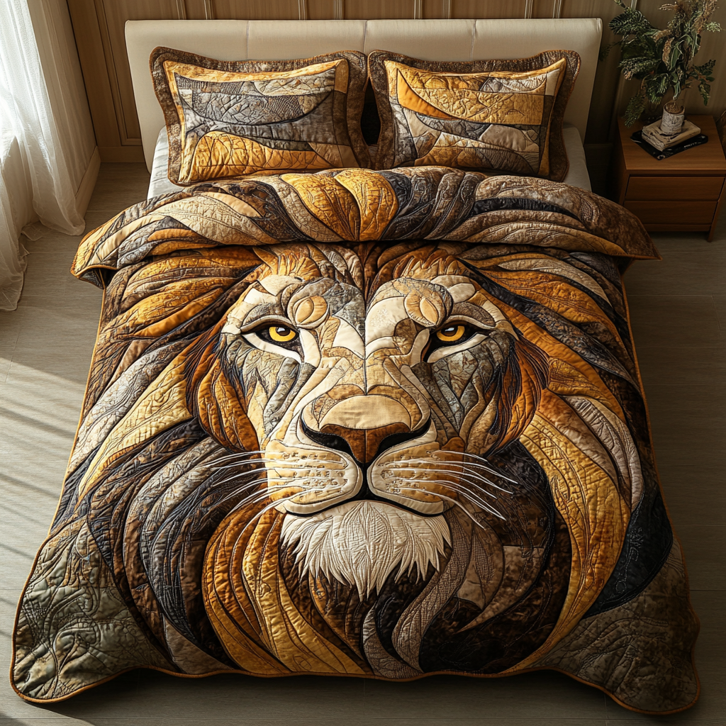 Lion Soul Quilted Bedding Set Bed Decorations Great Lion Themed Gifts